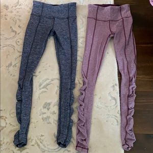 Red and grey lulu leggings